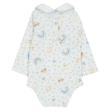 Monnalisa Blue Cotton Rainbow Babygrow Set