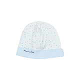 Monnalisa White & Blue Cotton Rainbow Bear Babysuit Set