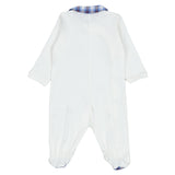 Monnalisa White Racing Car Babygrow Set