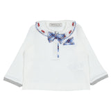 Monnalisa White & Grey T-Shirt And Trousers Set