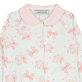 Monnalisa Cream Jumpsuit With Bows And Roses