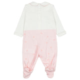 Monnalisa Ivory & Pink Puppy Dog Babygrow