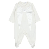 Monnalisa Ivory Interlock Bow Jumpsuit