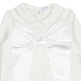 Monnalisa Ivory Interlock Bow Jumpsuit