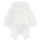 Monnalisa Ivory Organza And Lace Jumpsuit