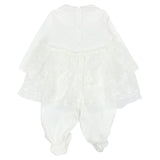 Monnalisa Ivory Organza And Lace Jumpsuit