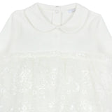 Monnalisa Ivory Organza And Lace Jumpsuit