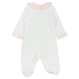 Monnalisa White & Peach Pink Babysuit Set
