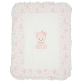 Monnalisa Ivory & Pink Floral Teddy Blanket