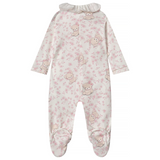 Monnalisa Ivory & Pink Floral Babygrow With Teddy Bears