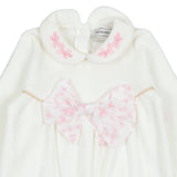 Monnalisa Ivory & Pink Bow Babygrow