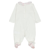 Monnalisa Ivory & Pink Teddy Bear Print Babysuit Set
