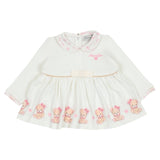 Monnalisa Ivory & Pink Teddy Print Babygrow Set