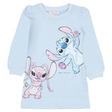 Monnalisa Blue Disney Lilo & Stitch Sweatshirt Dress