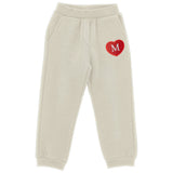 Monnalisa White Joggers With A Rhinestone Heart