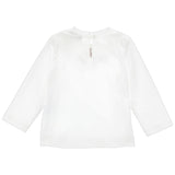 Monnalisa White Cotton Floral T-Shirt