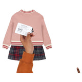 Dolce & Gabbana Peach V-neck plaid-skirt dress