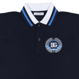 Dolce & Gabbana Navy Embroidered Pique Polo T-Shirt