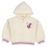 Dolce & Gabbana Ivory Floral Embroidery Hooded Zip-Up Top
