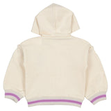 Dolce & Gabbana Ivory Floral Embroidery Hooded Zip-Up Top