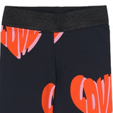 Stella Mccartney Black Heart Print Leggings