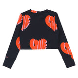 Stella Mccartney Black Heart Print Top
