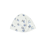 Moncler White & Blue Teddy Bear Logo Print Footie Set