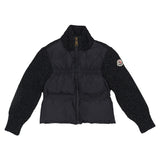 Moncler Black Padded Metallic Zip-Up Cardigan