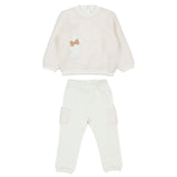 iDO White Tracksuit With teddy-textured
