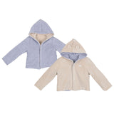 iDO Blue & Beige reversible hooded Jacket