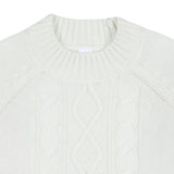 iDO White Cable Knit Sweater
