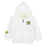 iDO White Logo Print Hoodie With zip opening
