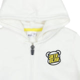 iDO White Logo Print Hoodie With zip opening