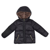 iDO Black Reversible Jacket With leopard print