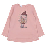 iDO Pink & Maroon Girl Print T-shirt Leggings Set