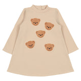 iDO Beige dress with teddy bears