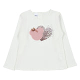 iDO White Cotton Diamante Heart T-Shirt