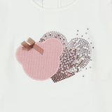 iDO White Cotton Diamante Heart T-Shirt