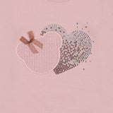 iDO Pink Cotton Diamante Heart T-Shirt