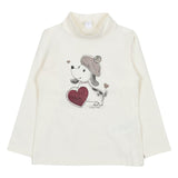 iDO Off White High-neck T-shirt With dog print