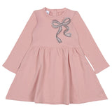 iDO Pink Dress with rhinestone bow applique
