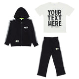 iDO Black Sporty Tracksuit Set