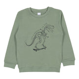 iDO Green Tracksuit Set with dinosaur print