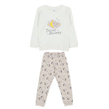iDO White Nightsuit Set With "Sweet dreams" Print