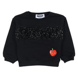 Mousse Black Sequin Apple Sweatshirt