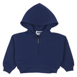 Mousse Navy Blue Cropped Classic Zip Hoodie