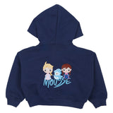 Mousse Navy Blue Cropped Classic Zip Hoodie