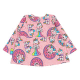 Mousse Pink Unicorn & Donut Print Dress