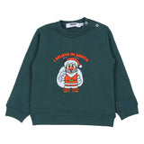 Mousse Green Santa Print Sweatshirt