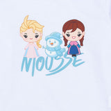 Mousse White Girl & Snowman Print Full Sleeve T-Shirt